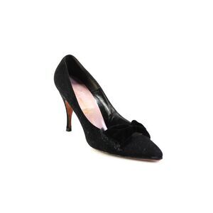 Dominic Romano Women's Suede Bow Pointed Pumps Black Size 8
